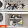 ukeetap Extra Large Expandable Silverware Organizer, BPA-Free Food-Safe Cutlery Flatware Organizer, Kitchen Utensil Drawer Organizer, Adjustable Silverware Holder for Spoons Forks Knives, Black