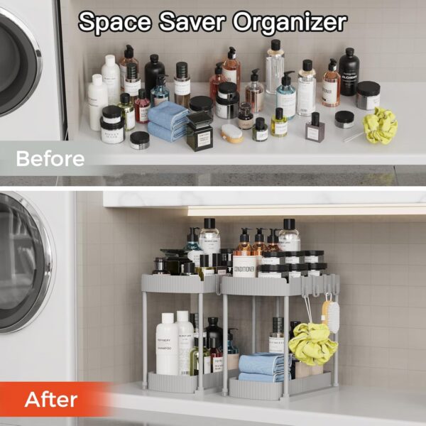 ukeetap Extra Large Expandable Silverware Organizer, BPA-Free Food-Safe Cutlery Flatware Organizer, Kitchen Utensil Drawer Organizer, Adjustable Silverware Holder for Spoons Forks Knives, Black